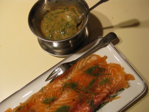 Gravad lax and dill sauce